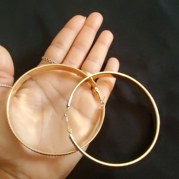 NWOT Cobalt Blue Hoop Earrings - Picture 2 of 3